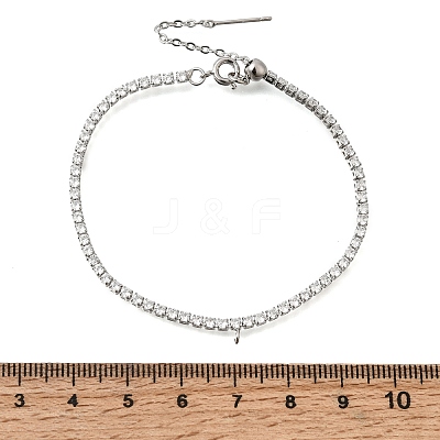 2.5MM Brass Pave Clear Cubic Zirconia Tennis Bracelet Making KK-D238-02P-1