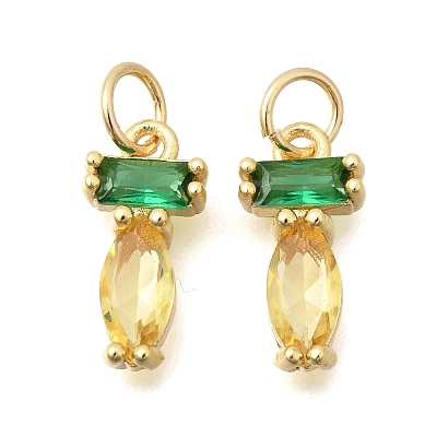 Brass Micro Pave Cubic Zirconia Pendants KK-C255-15B-02-1