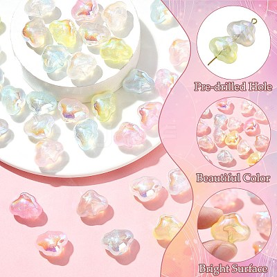 35Pcs 7 Colors Transparent Acrylic Beads MACR-CJ0002-43-1