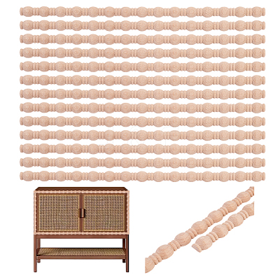 Gourd Wood Carving Waistline Edge Strips for Living Room Background Wall Decorative DIY-WH0622-560B-1