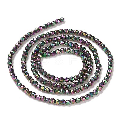 Electroplate Glass Beads Strands GLAA-H021-01A-FP14-1