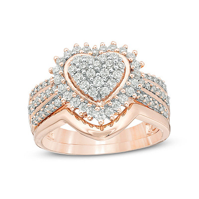 2Pcs Alloy with Crystal Rhinestone Finger Rings FS-WG59BB6-07-1
