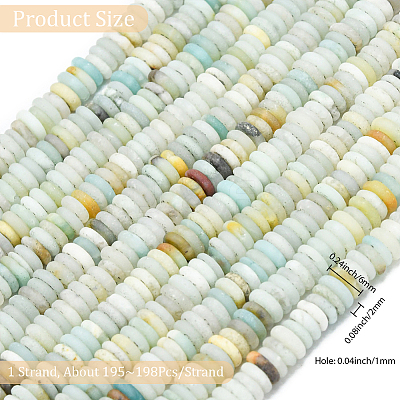 1 Strand Frosted Natural Flower Amazonite Beads Strands G-PA0001-63-1