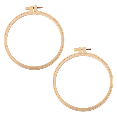 Plastic Imitation Bamboo Cross Stitch Embroidery Hoops TOOL-TADJ0001-03D-1