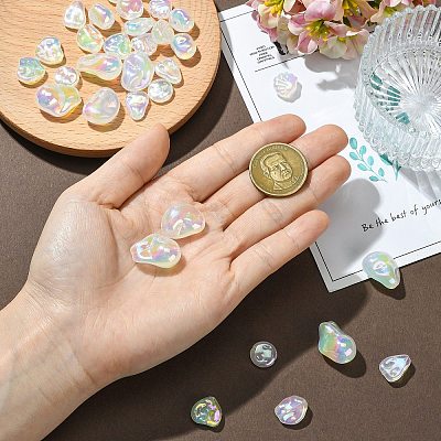 32Pcs 8 Styles UV Plating Opaque Acrylic Beads OACR-CJ0002-77-1