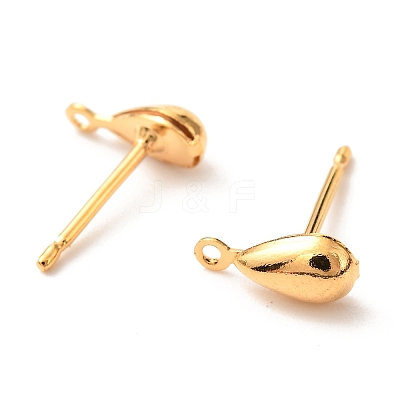 Brass Stud Earring Findings X-KK-F824-004G-1