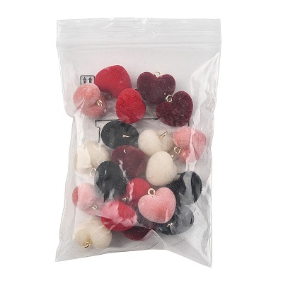 20Pcs 5 Colors Flocky Acrylic Pendants FIND-FS0004-95-1