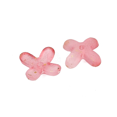 Metal Enlaced Acrylic Bead Caps OACR-G044-01F-1