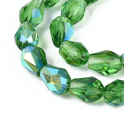 Transparent Electroplate Glass Beads Strands EGLA-N023-6x8mm-A09-1