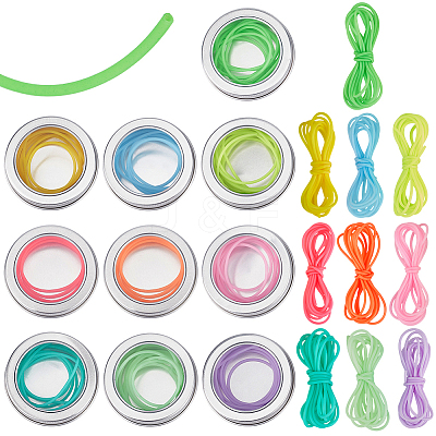 10Pcs 10 Colors Hollow Pipe PVC Tubular Synthetic Rubber Cord DIY-BC00003-1