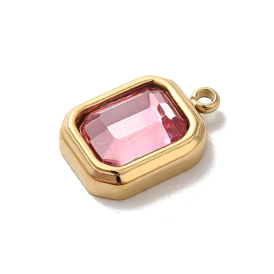 304 Stainless Steel Glass Pendants STAS-L022-062G-06-1