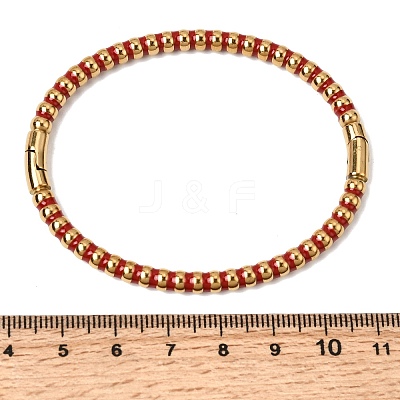 304 Stainless Steel Enamel Bangles for Women BJEW-D408-37G-1