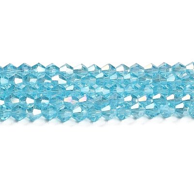 Transparent Electroplate Glass Beads Strands EGLA-A039-T3mm-B20-1