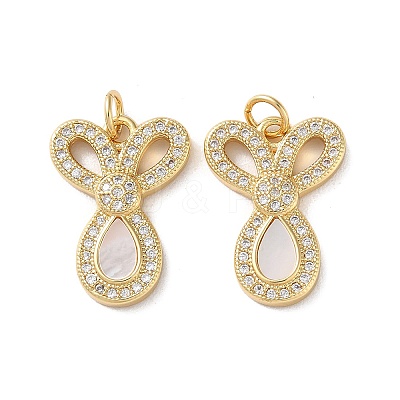 Brass Micro Pave Cubic Zirconia Pendants KK-B083-39C-G-1