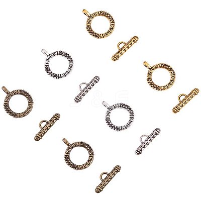 Tibetan Style Alloy Toggle Clasps TIBE-PH0004-83-1