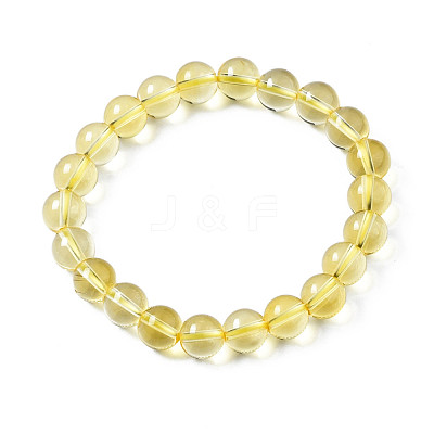 Synthetic Citrine Beaded Stretch Bracelets BJEW-Q692-48B-1
