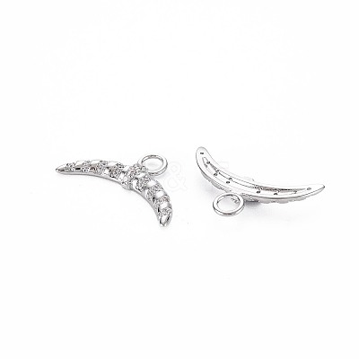 Brass Micro Pave Clear Cubic Zirconia Pendants KK-S356-734-1