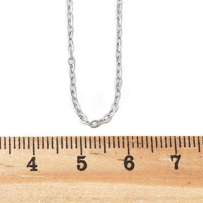 Tarnish Resistant Classic Plain 304 Stainless Steel Mens Womens Cable Chain Necklaces STAS-M174-025P-1