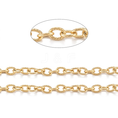 Ion Plating(IP) 304 Stainless Steel Textured Cable Chains CHS-O010-04G-1