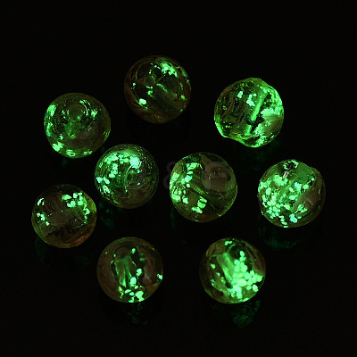 Handmade Luminous Inner Flower Lampwork Beads LAMP-TD001-8mm-03-01-1