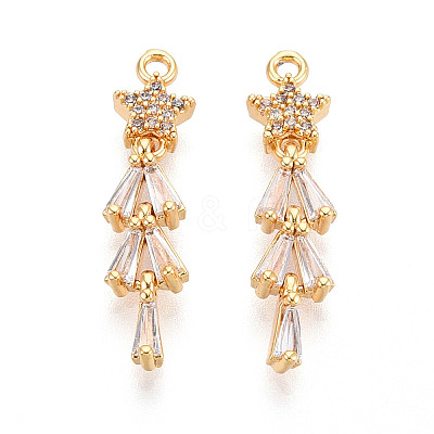 Brass Micro Pave Cubic Zirconia Pendants KK-N263-57G-1