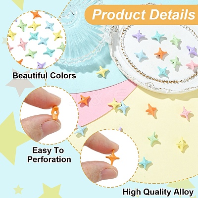 21Pcs 7 Colors Spray Painted Alloy Beads FIND-YW0012-67-1