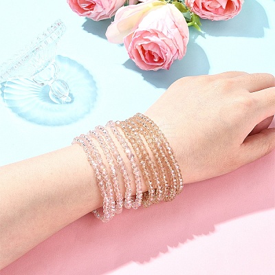 5Pcs Glass Beaded Stretch Bracelet Sets BJEW-YW00003-01-1