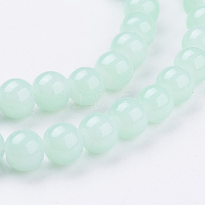 Imitation Jade Glass Beads Strands DGLA-S076-8mm-20-1