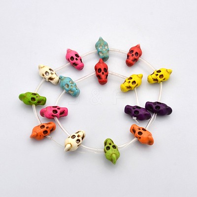 Synthetic Turquoise Skull Beads Strands TURQ-F004-01-1