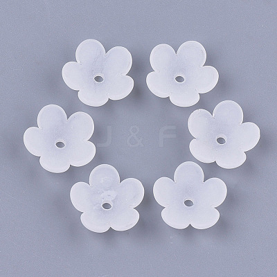 5-Petal Transparent Acrylic Bead Caps FACR-T001-12-1