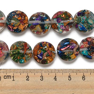 Dyed Natural Imperial Jasper with Resin Beads Strands G-G083-E05-01-1