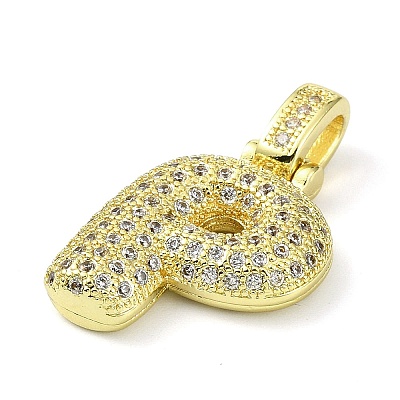 Brass Micro Pave Clear Cubic Zirconia Pendants KK-M279-01G-P-1