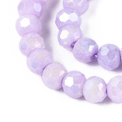 Anti-Tarnish Electroplate Glass Beads Strands EGLA-ZX010-4mm-08-1