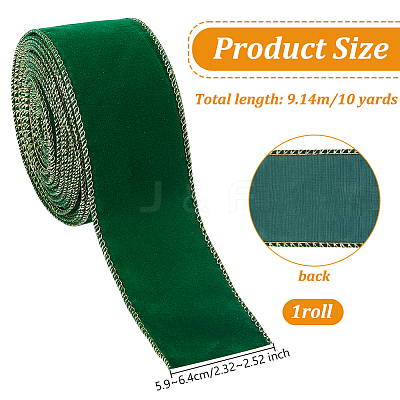 10 Yards Single Face Velvet Ribbon OCOR-WH0092-39A-1