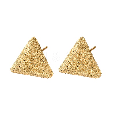 Brass Textured Stud Earrings EJEW-A143-02D-G-1