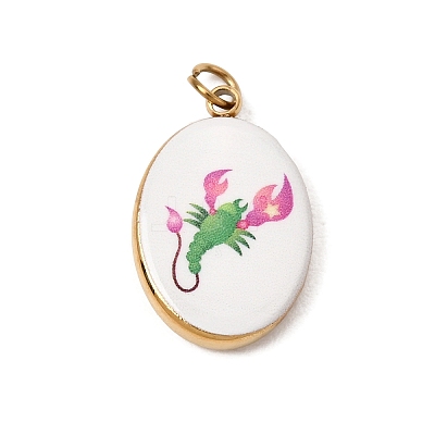 Printed 304 Stainless Steel Pendants SA-CBACFAA-05G-1