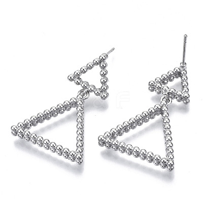 Brass Dangle Stud Earring KK-N232-106P-NF-1