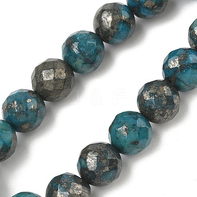 Natural Pyrite Beads Strands G-K181-K02-1