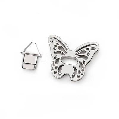 Zinc Alloy Butterfly Bag Twist Lock Accessories FIND-WH0441-46B-1