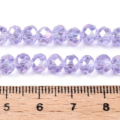 Electroplate Glass Beads Strands EGLA-A044-T6mm-B17-1