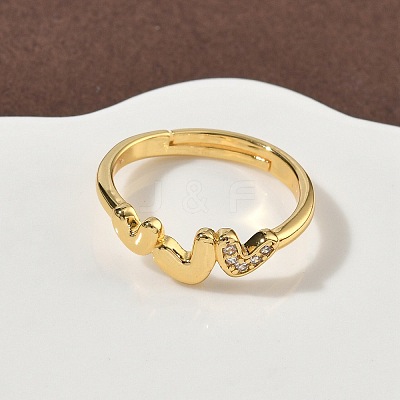 Brass Micro Pave Cubic Zirconia Finger Rings RJEW-H258-21G-1