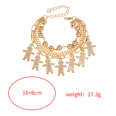 Iron Zinc Alloy Tassel Multi-Strand Bracelets for Women NI2300-7-1
