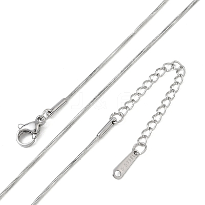 10Pcs 0.9MM 304 Stainless Steel Round Snake Chain Necklaces NJEW-G203-03P-1