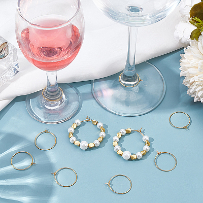 200Pcs Brass Wine Glass Charm Rings KK-SP0001-31A-G-1