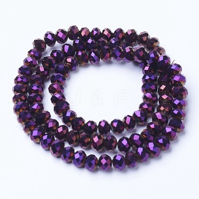Electroplate Transparent Glass Beads Strands EGLA-A034-T3mm-UA06-1