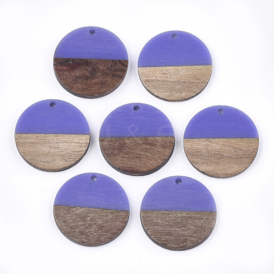 Resin & Wood Pendants X-RESI-S358-02B-10-1