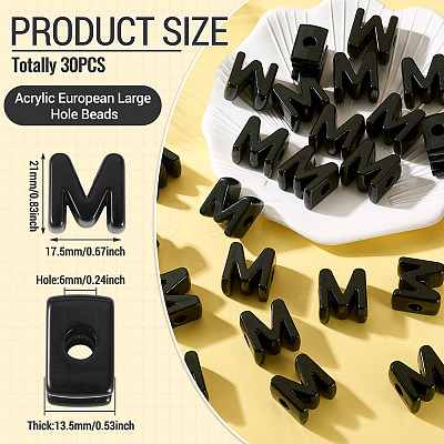 Acrylic European Beads OACR-TAC0013-14M-1