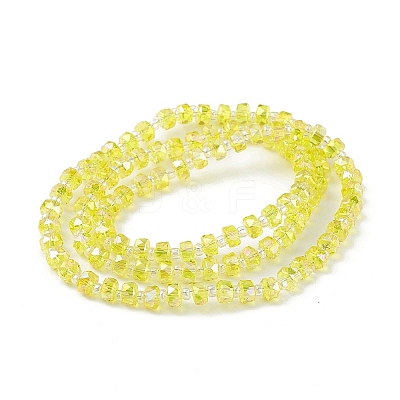 Transparent Electroplate Glass Beads Strands EGLA-F153-AB01-1