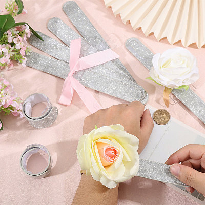 Aluminium & Plastic & Imitation Leather Glitter Powder Cord Bracelets for Bridesmaid BJEW-WH0022-75-1