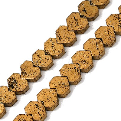 Electroplated Natural Lava Rock Beads Strands G-K388-04A-02-1